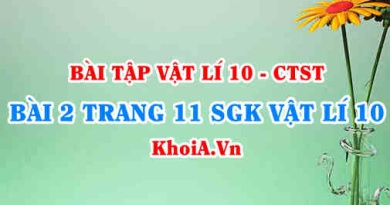 Bài 2 trang 11 SGK Vật lí 10 Chân trời sáng tạo